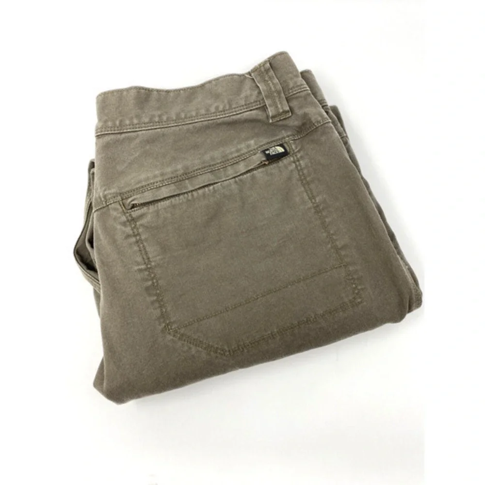 The North Face Mens Green Heavy Canvas Pants Size 38 Short Outdoor Field‎ Hiking